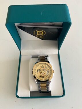BiBi Men’s Two-Tone Gold and Silver Skeleton Watch